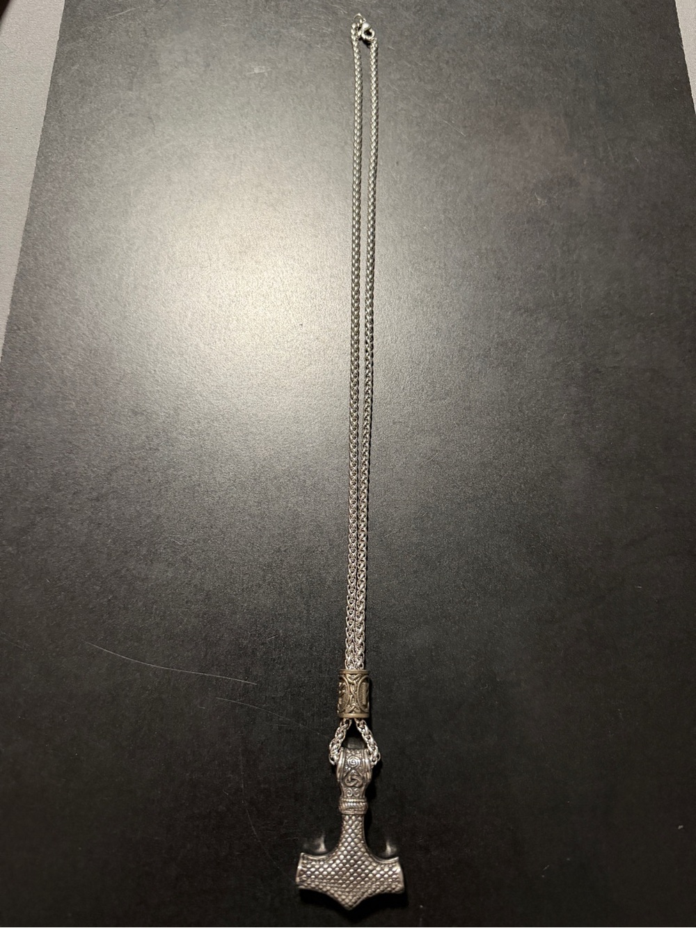 Men's Silver Thor Hammer Pendant Necklace - Unbranded